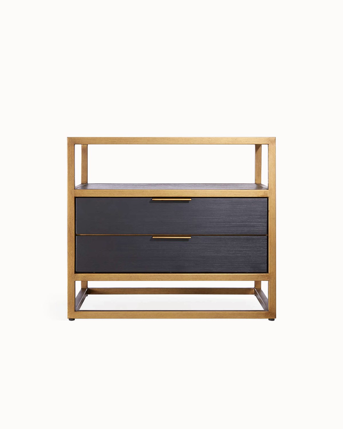 Black 2-Drawer Nightstand