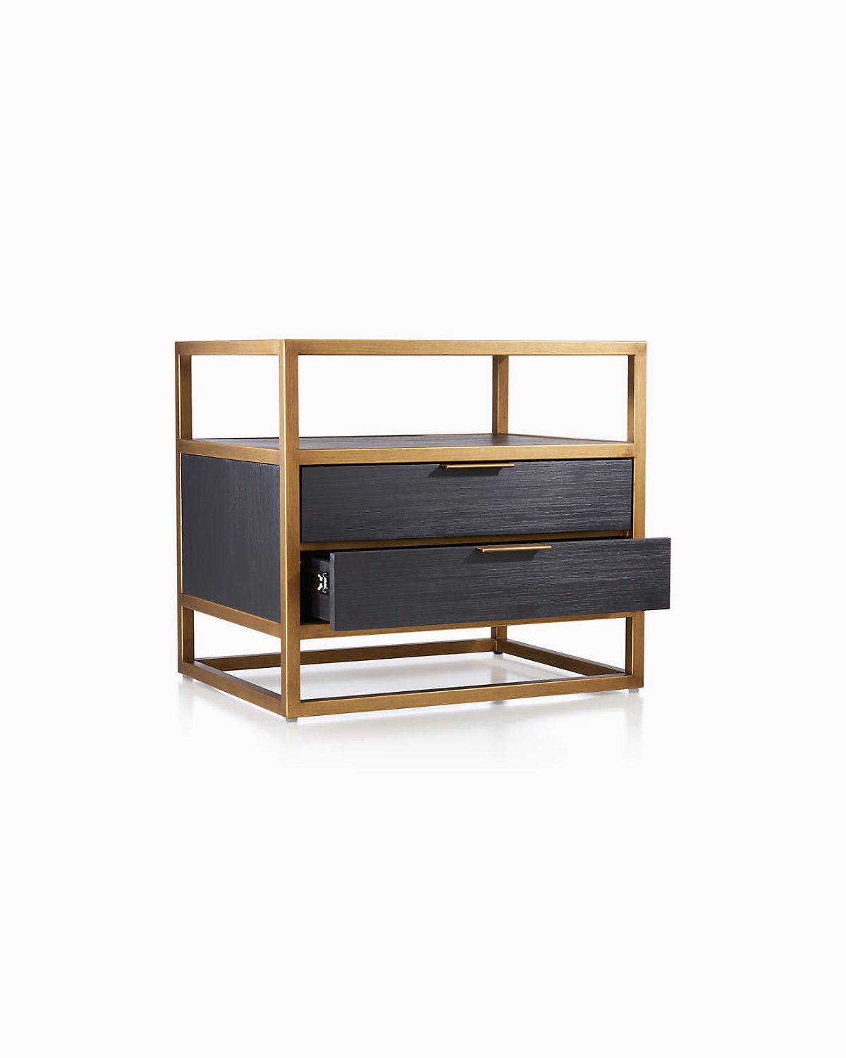 Black 2-Drawer Nightstand - Image 2