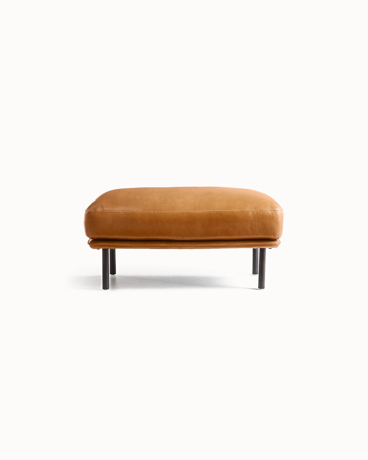 Wells Leather Ottoman