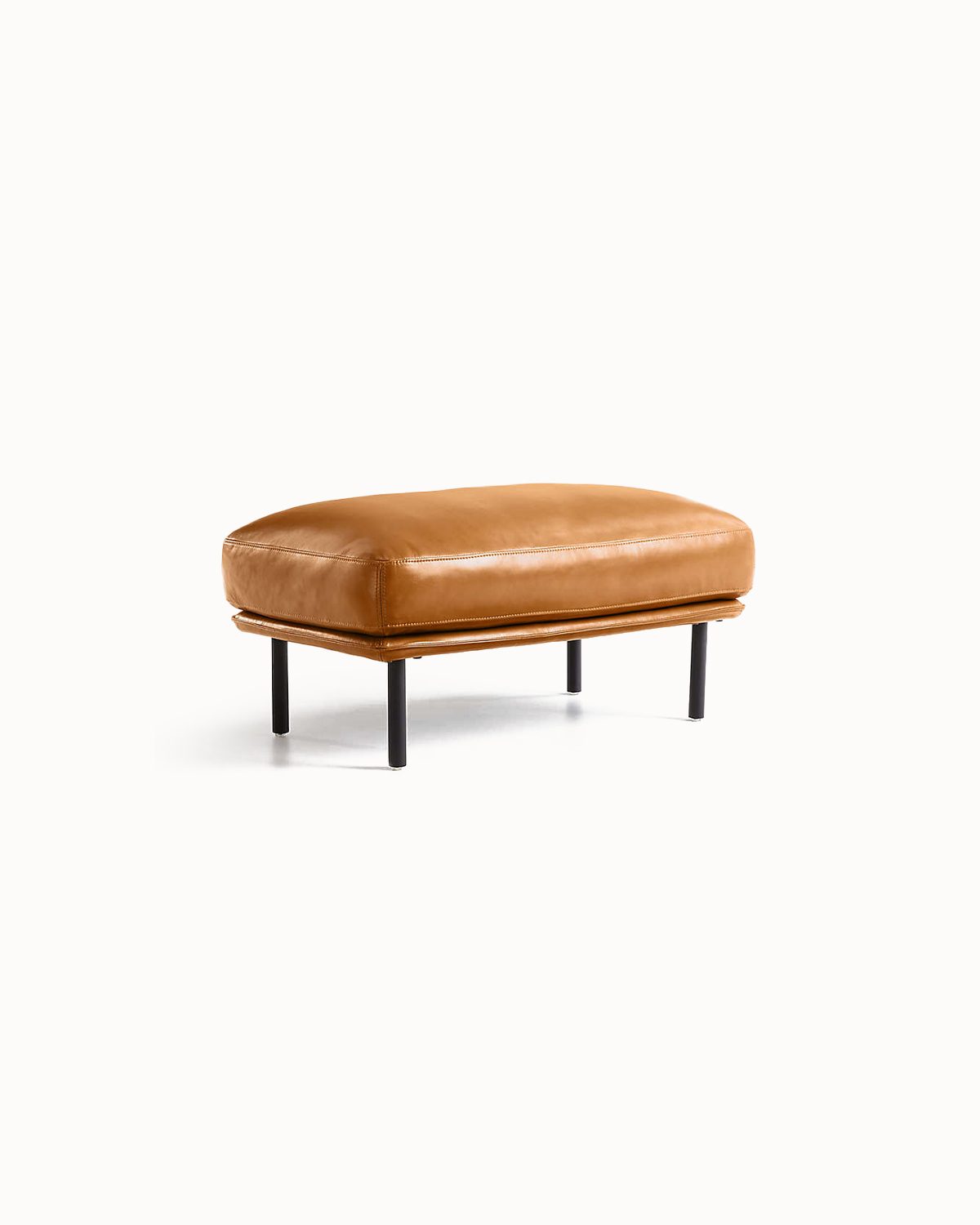 Wells Leather Ottoman - Image 2