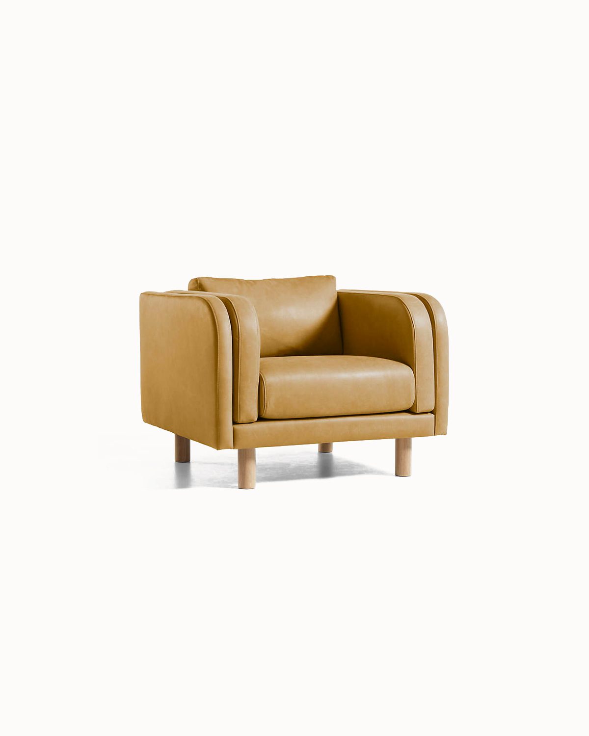 Leather Curved Arm Chair - Image 2